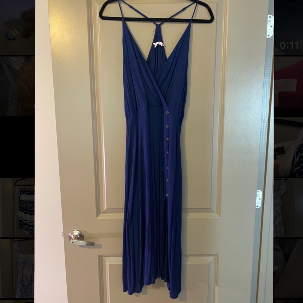 LuLus x Lush Navy Midi Dress